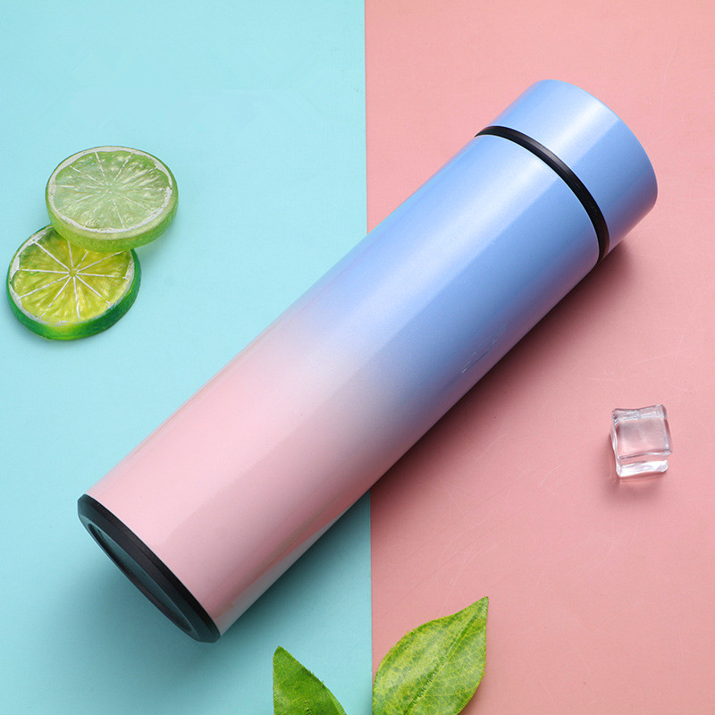 New stainless steel intelligent temperature measurement gradient color thermos cup business portable car vacuum water cup