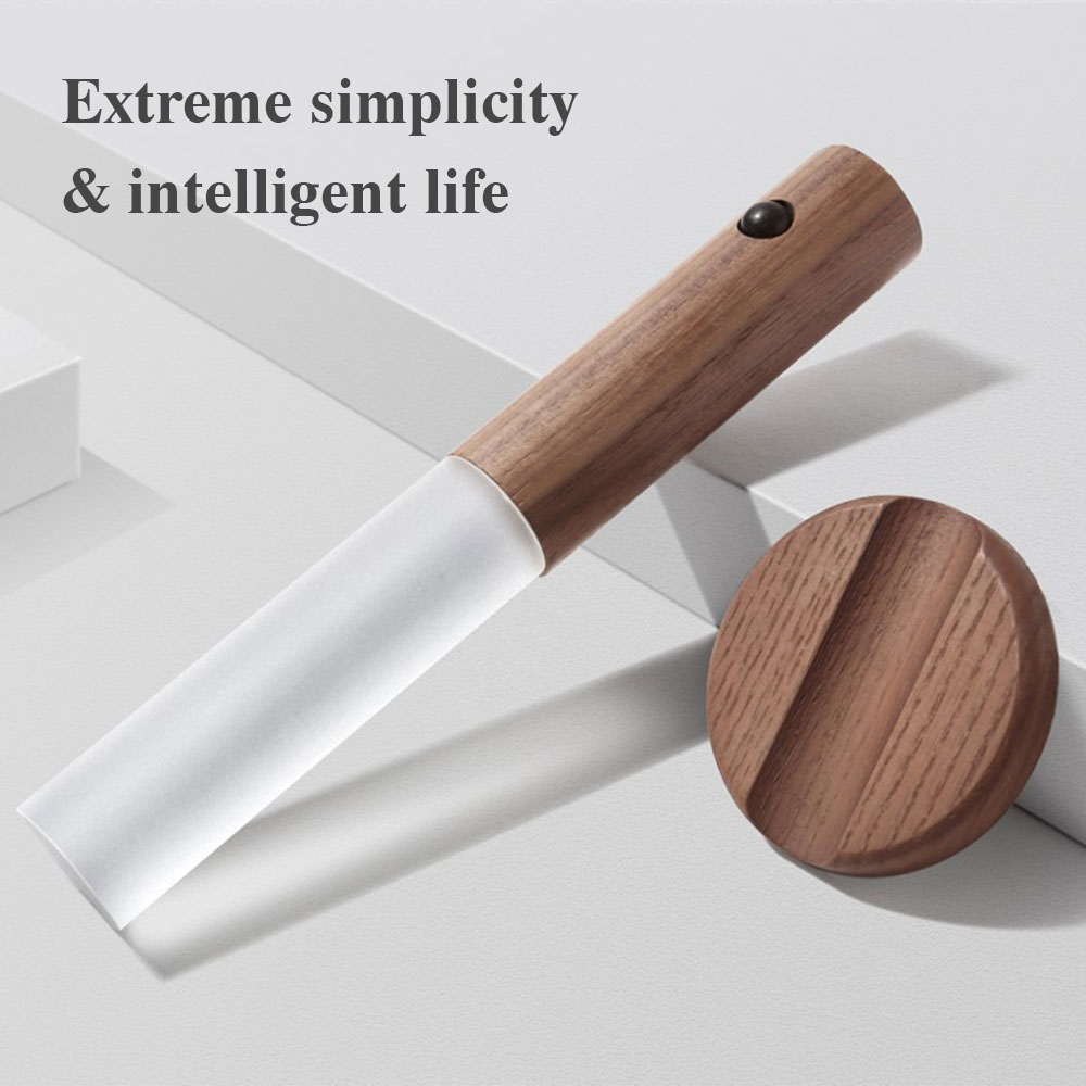 Human body induction small LED night light USB charging hallway induction light closet induction Imitation wood art light