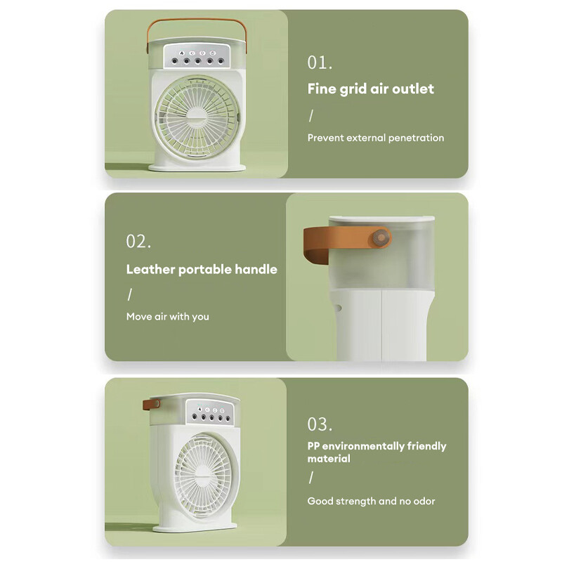Portable USB Air Conditioner Cooling Fan with Water Tank Spray Mist Air Cooler Humidifiers