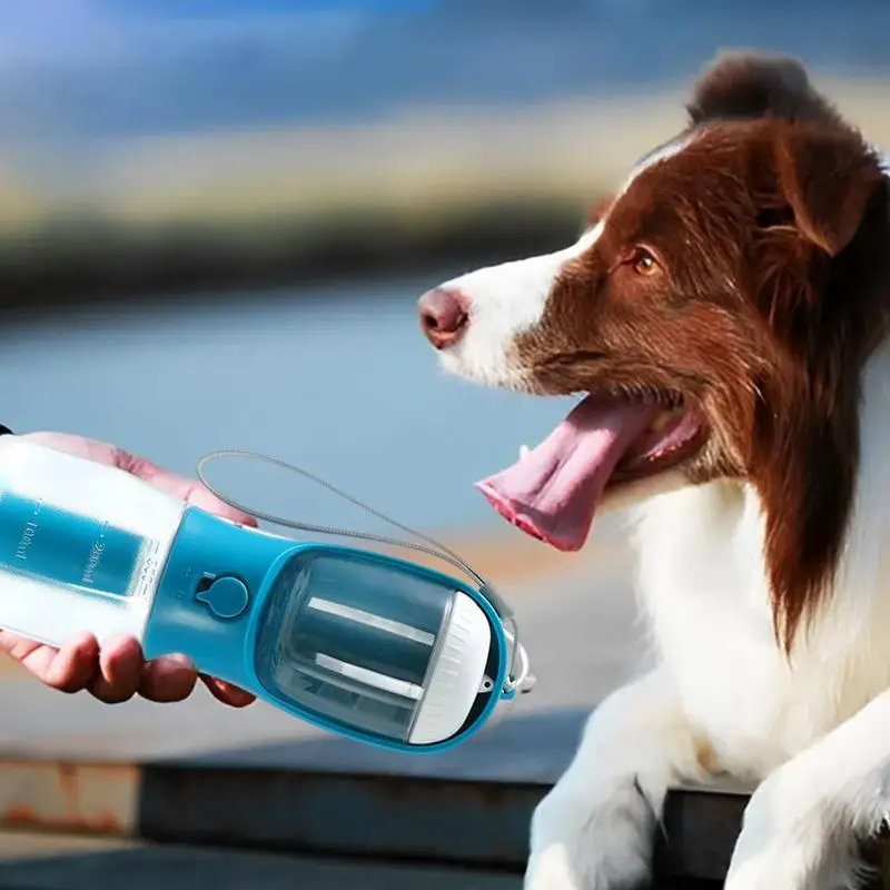 3 In 1 Travel Portable Dog Feeder Pet Water Dispenser Drinking Bottle Food Container with Poop Bag For Puppy Outdoor Walking