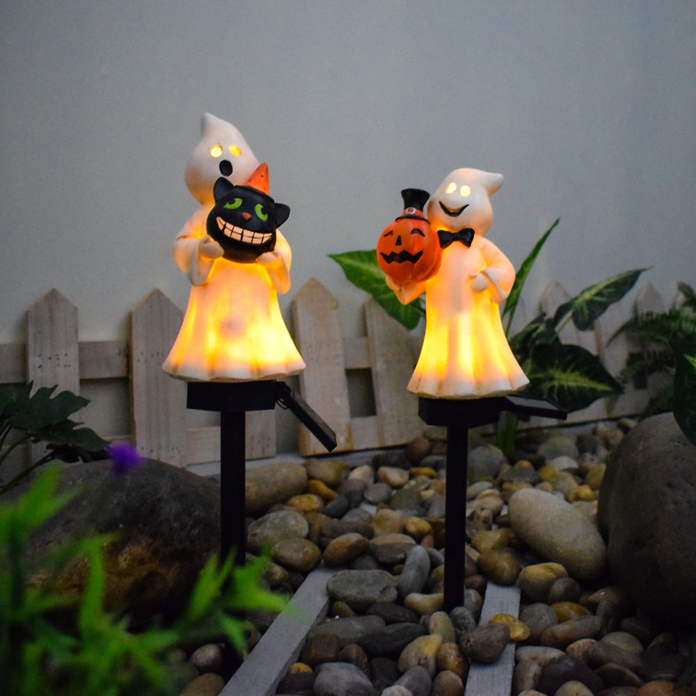 Durable Pumpkin Stake Lights Resin Lanterns