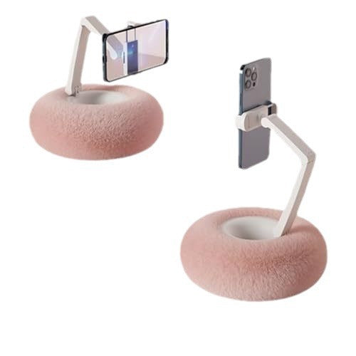 Plush Pillow Phone Tablet Bracket Desktop Stand Adjustable Length Angle For Live Streaming Video Chat Lazy Tablet Holder