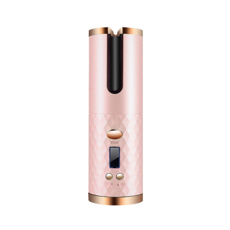 Portable Wireless Hair Curler for Waves & Curls LED Display 6 Heat Settings & Timers Travel & Home Use Cordless Automatic Curler