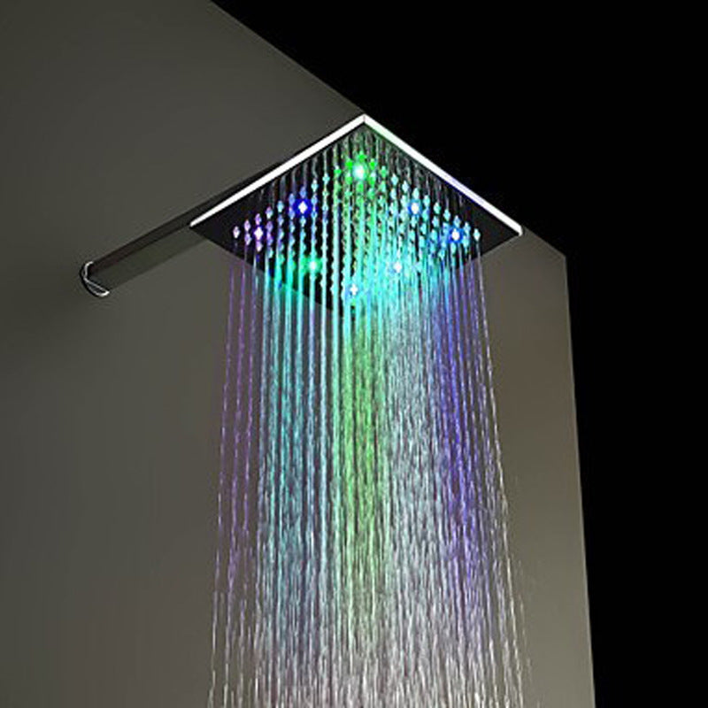 Shower head square shower with temperature control three-color/color gradient shower