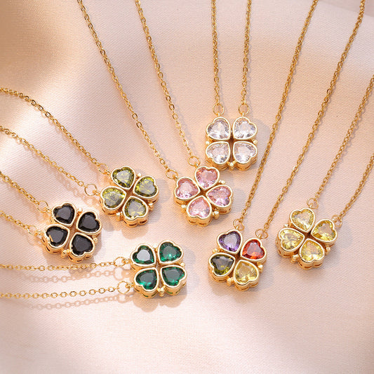 Necklace for women, love four-leaf flower, niche design, clover fashion necklace