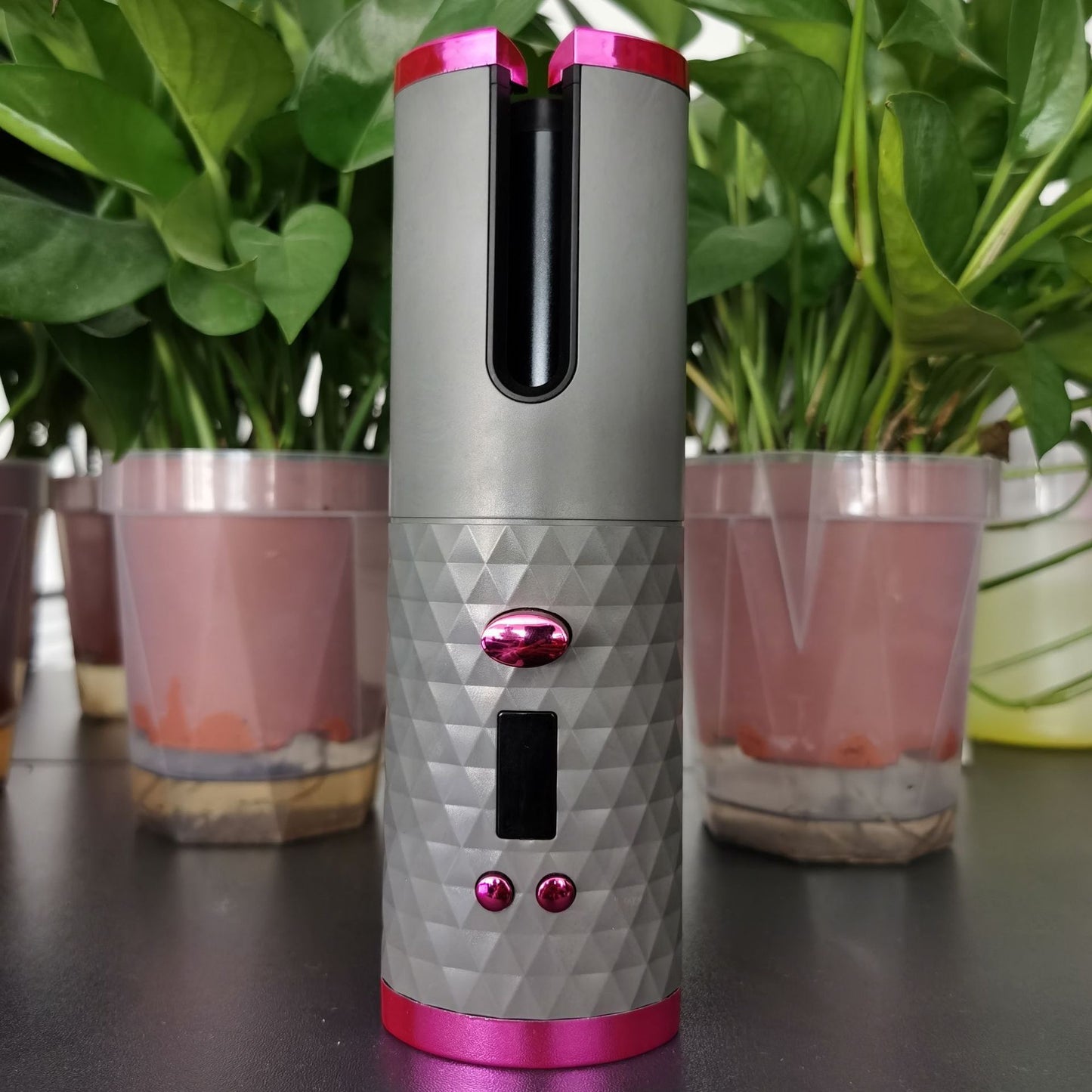 Portable Wireless Hair Curler for Waves & Curls LED Display 6 Heat Settings & Timers Travel & Home Use Cordless Automatic Curler