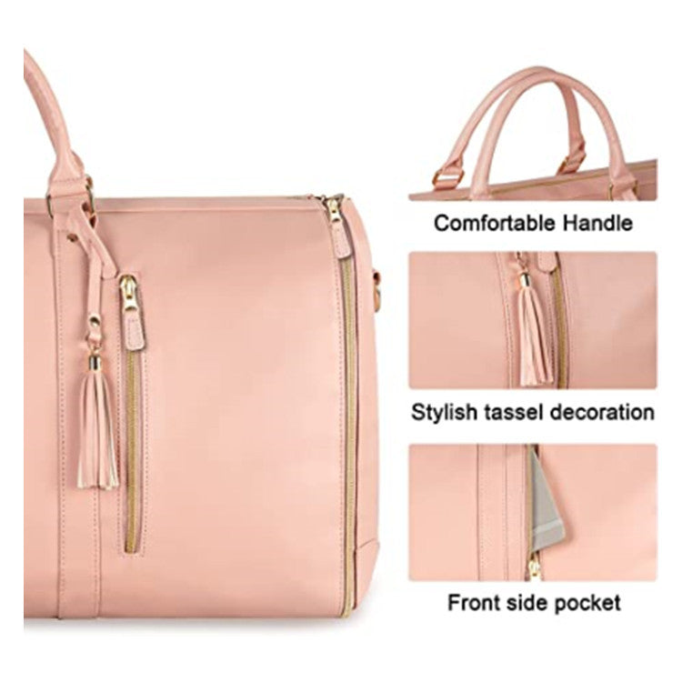 Fashion Large PU Folding Suit Storage Bag Women High Capacity Luggage Handbag Travel Sport Outdoor Multi Function Organizer