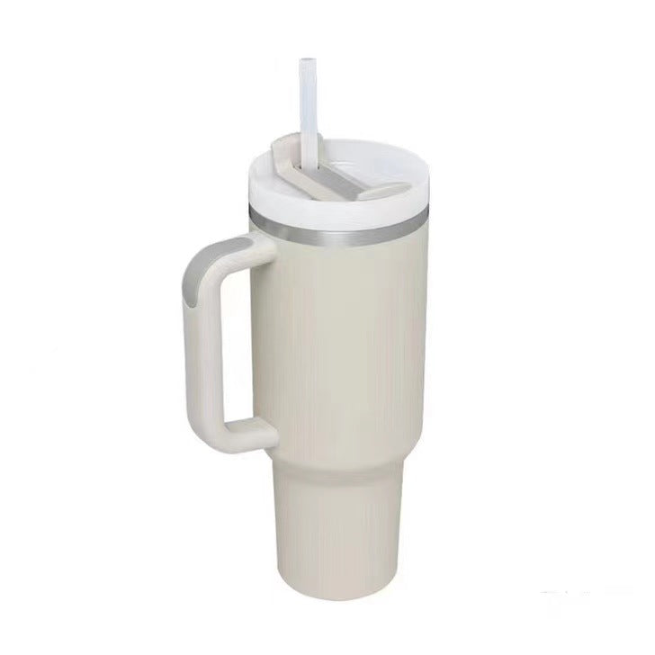 40 oz Tumbler With Handle Lid and Straw Insulated Stainless Steel Dupe Travel Mug Iced Coffee Cup for Hot and Cold Water 40oz