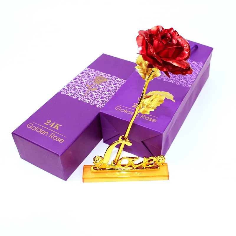 24K Gold Foil Gift Rose Multicolored