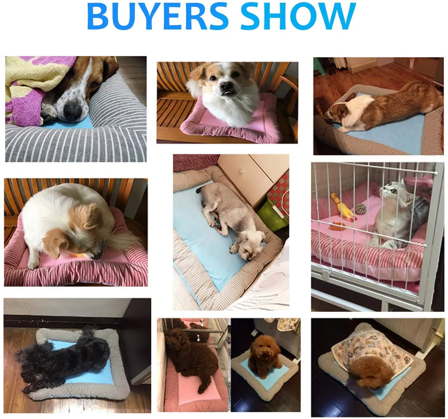 Pet Cooling Pad Bed For Dogs Cats Puppy Kitten Cool Mat Pet Blanket Ice Silk Material Soft For Summer Sleeping Blue Breathable