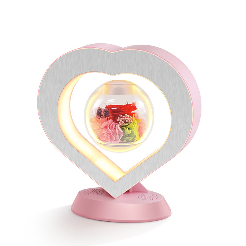 Mather's Day Gift Heart Floating Table LED Night Light Magnetic Levitation Desk Lamp