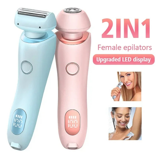 2 In 1 Electric Hair Remover For Women Epilator Bikini Trimmer Face Shavers Hair Razors For Underarms Legs Ladies Body Trimmer