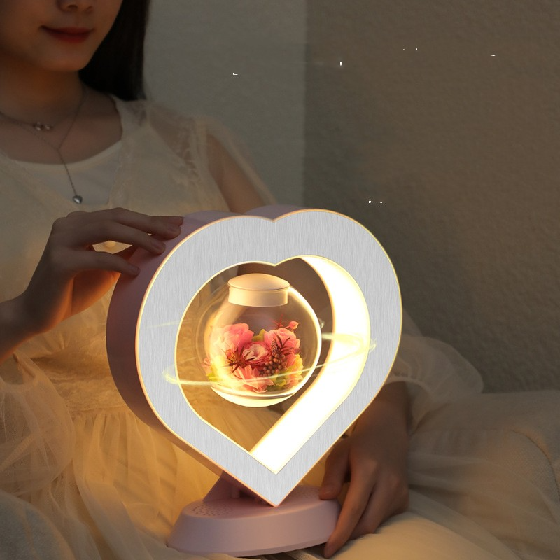 Mather's Day Gift Heart Floating Table LED Night Light Magnetic Levitation Desk Lamp