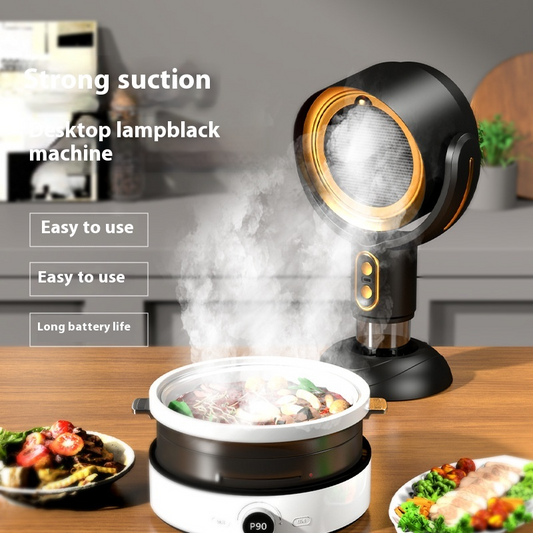 Portable Desktop Exhaust Fan Hood Domestic Hot Pot Smoking Machine Table Adjustable USB Rechargeable Home Kitchen BBQ Ventilator