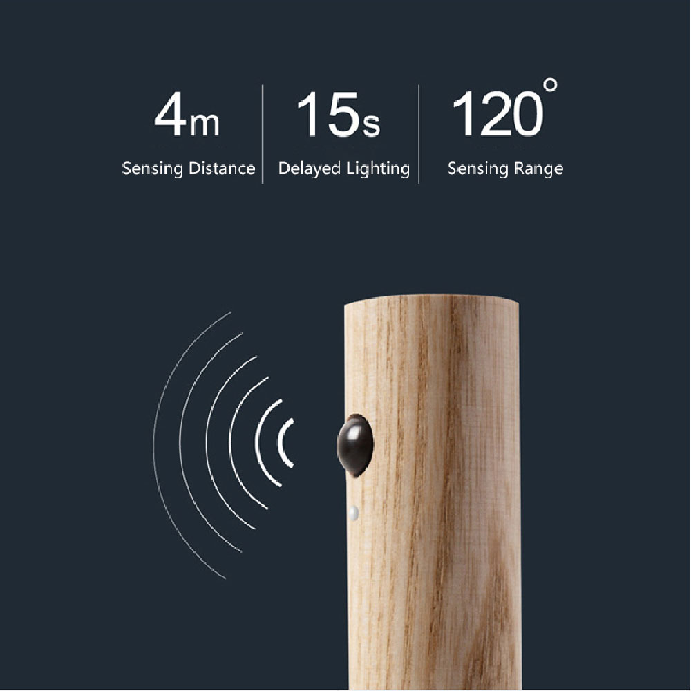 Human body induction small LED night light USB charging hallway induction light closet induction Imitation wood art light
