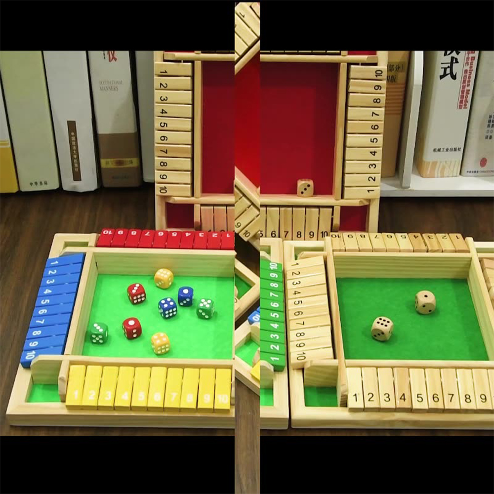 Digital flip card family parent-child game wooden four-person multi-person party