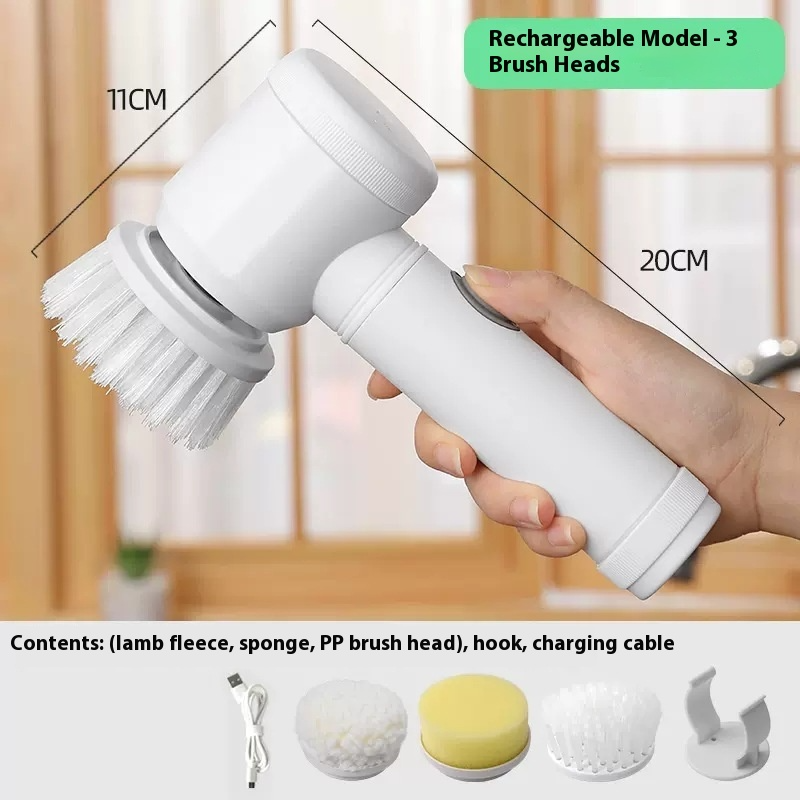 Kitchen Supplies Multifunctional Brush Electric Scrubber Rechargeable Dishwashing Brush Automatic Range Hood Stove