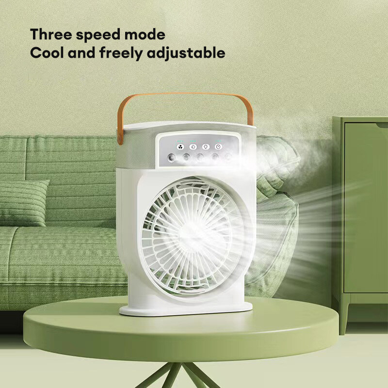 Portable USB Air Conditioner Cooling Fan with Water Tank Spray Mist Air Cooler Humidifiers