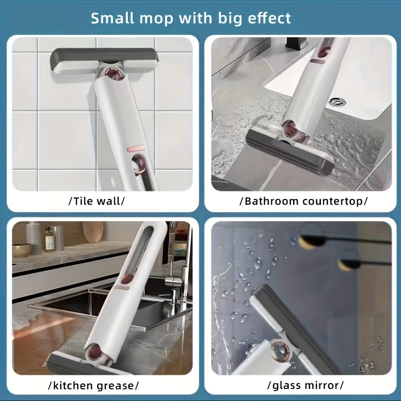Powerful Squeeze Mini Mop Folding Home Cleaning Mops With Sponge Self-squeezing Floor Washing Mops Desk Window Car Clean Tools