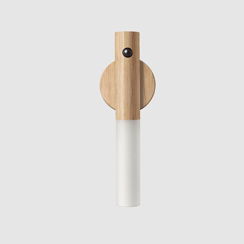 Human body induction small LED night light USB charging hallway induction light closet induction Imitation wood art light