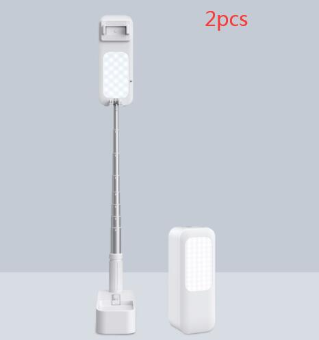 FoldablePortable Holder For Phone With Wireless Dimmable Selfie Fill Light Lamp For Live Video Fill light Retractable Phone Stand