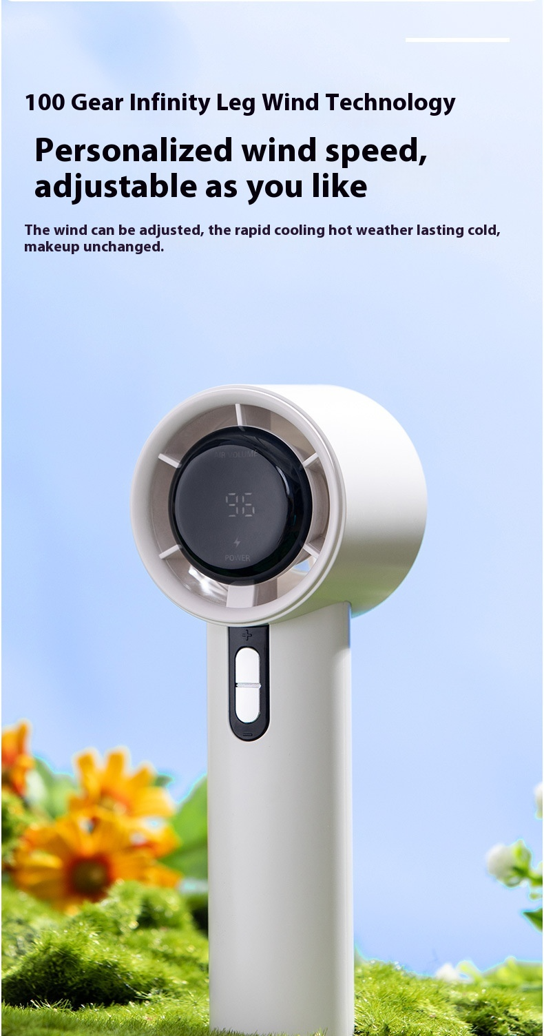 New 100-speed stepless high-speed handheld fan outdoor portable mini long-lasting high wind USB turbo fan