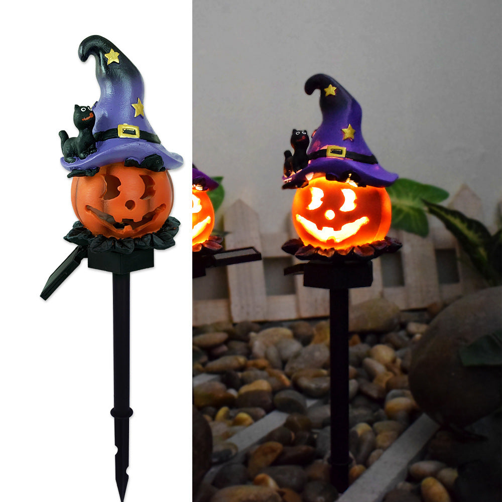 Durable Pumpkin Stake Lights Resin Lanterns