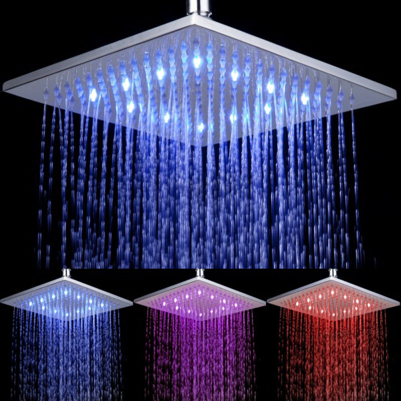 Shower head square shower with temperature control three-color/color gradient shower