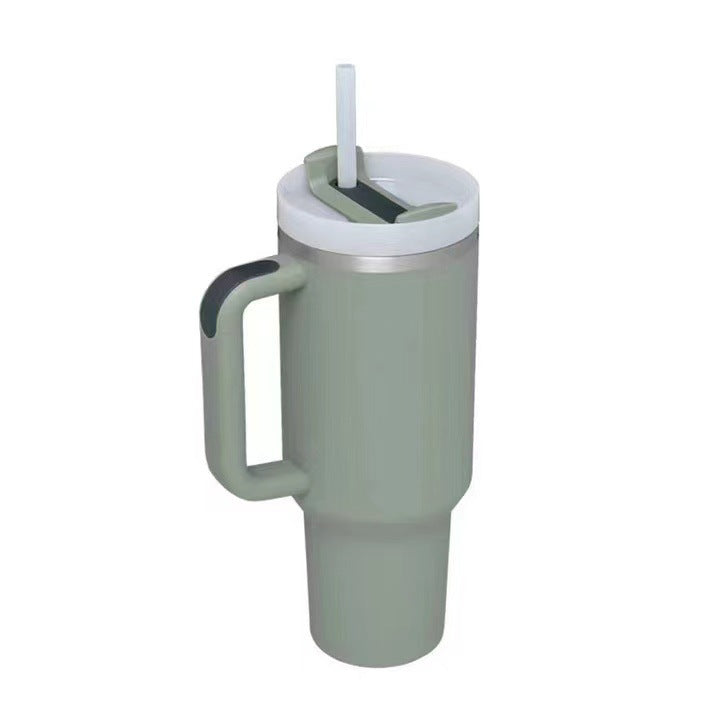40 oz Tumbler With Handle Lid and Straw Insulated Stainless Steel Dupe Travel Mug Iced Coffee Cup for Hot and Cold Water 40oz