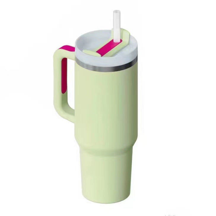 40 oz Tumbler With Handle Lid and Straw Insulated Stainless Steel Dupe Travel Mug Iced Coffee Cup for Hot and Cold Water 40oz