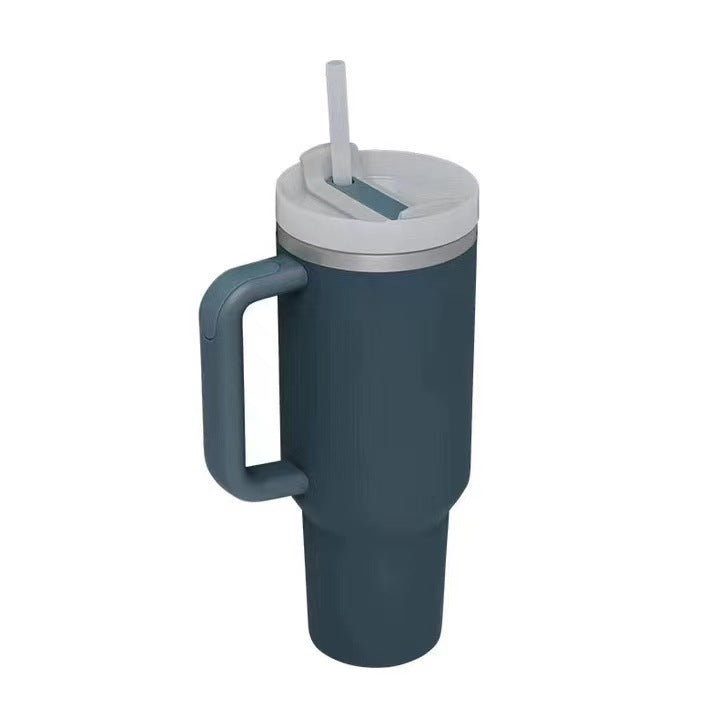 40 oz Tumbler With Handle Lid and Straw Insulated Stainless Steel Dupe Travel Mug Iced Coffee Cup for Hot and Cold Water 40oz