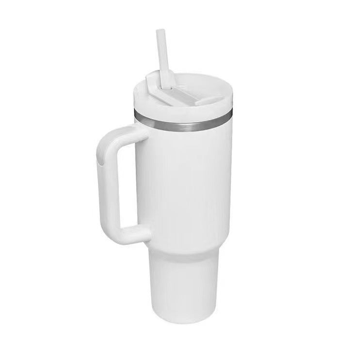 40 oz Tumbler With Handle Lid and Straw Insulated Stainless Steel Dupe Travel Mug Iced Coffee Cup for Hot and Cold Water 40oz
