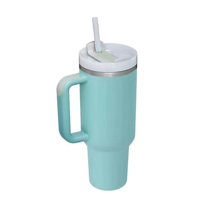 40 oz Tumbler With Handle Lid and Straw Insulated Stainless Steel Dupe Travel Mug Iced Coffee Cup for Hot and Cold Water 40oz