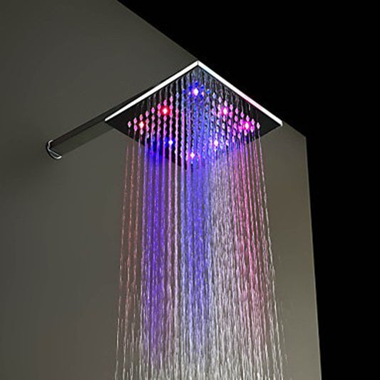 Shower head square shower with temperature control three-color/color gradient shower