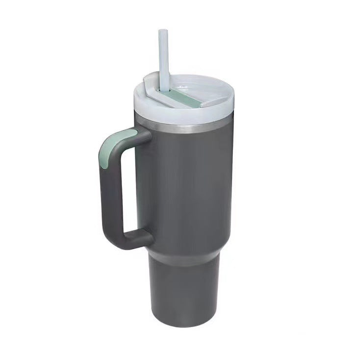40 oz Tumbler With Handle Lid and Straw Insulated Stainless Steel Dupe Travel Mug Iced Coffee Cup for Hot and Cold Water 40oz