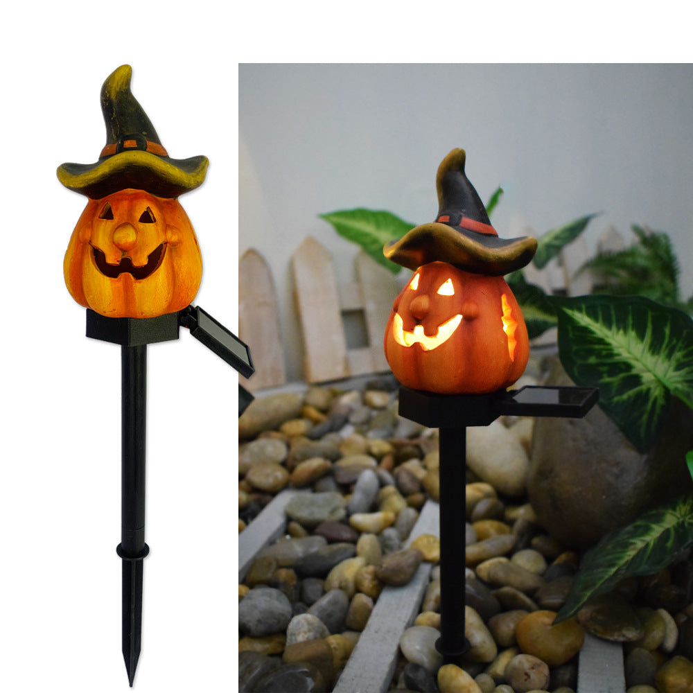 Durable Pumpkin Stake Lights Resin Lanterns