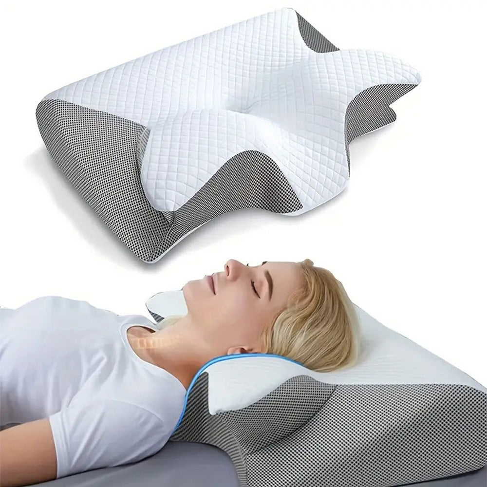 Memory Foam Cervical Pillow, 2 In 1 Ergonomic Contour Orthopedic Pillow For Neck Pain, Contoured Support Pillows, Neck Pillow