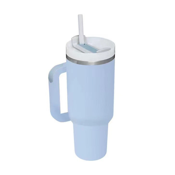 40 oz Tumbler With Handle Lid and Straw Insulated Stainless Steel Dupe Travel Mug Iced Coffee Cup for Hot and Cold Water 40oz