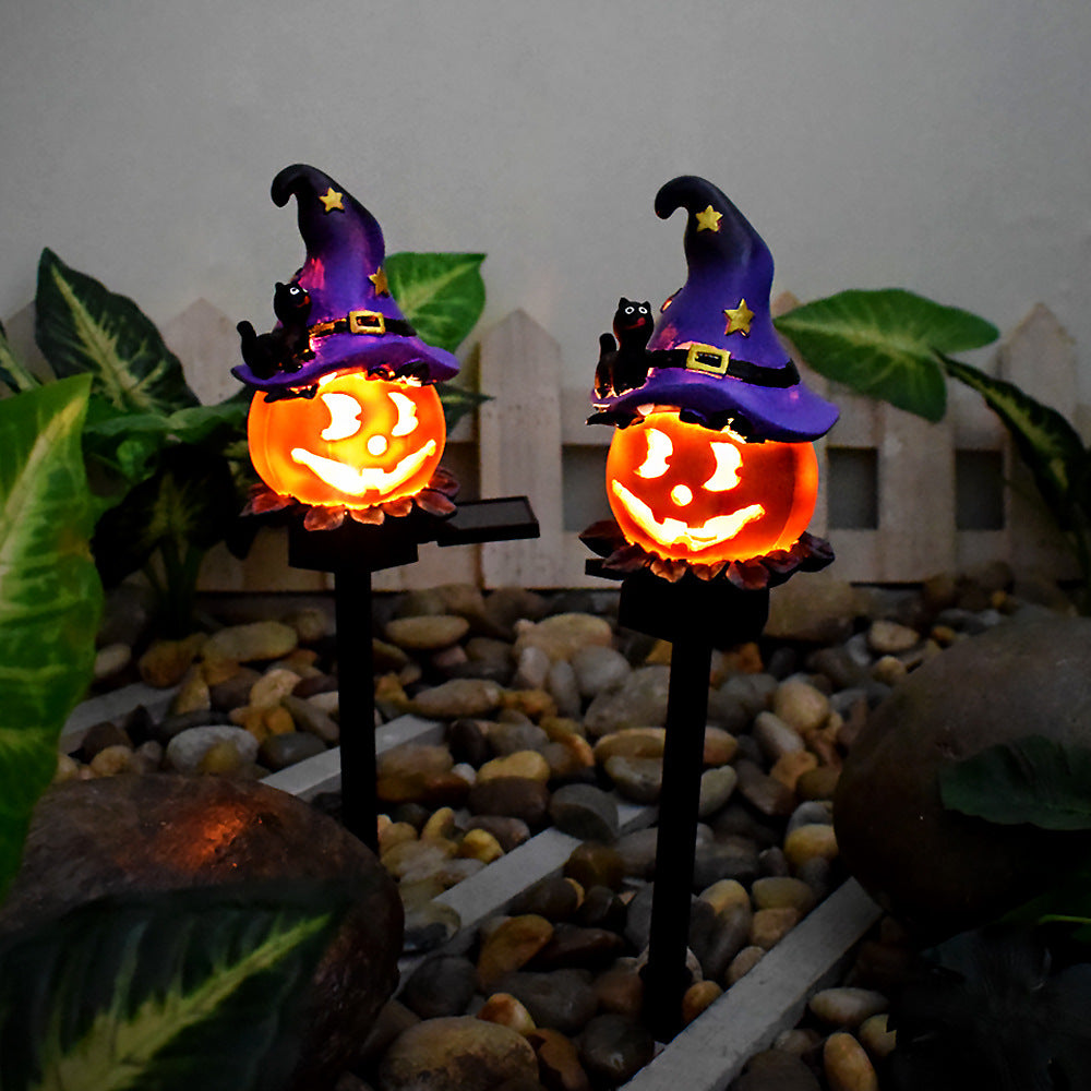 Durable Pumpkin Stake Lights Resin Lanterns