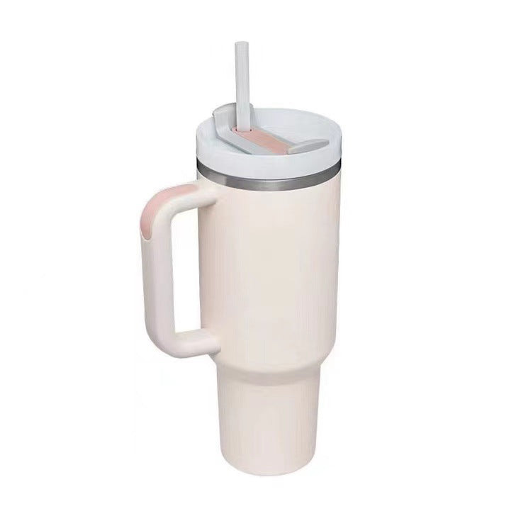 40 oz Tumbler With Handle Lid and Straw Insulated Stainless Steel Dupe Travel Mug Iced Coffee Cup for Hot and Cold Water 40oz