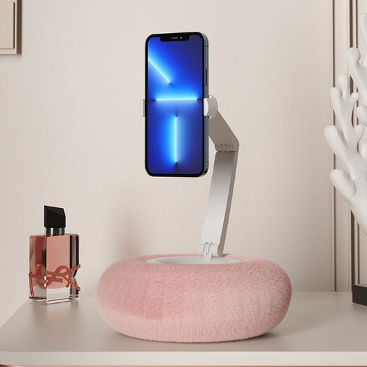 Plush Pillow Phone Tablet Bracket Desktop Stand Adjustable Length Angle For Live Streaming Video Chat Lazy Tablet Holder