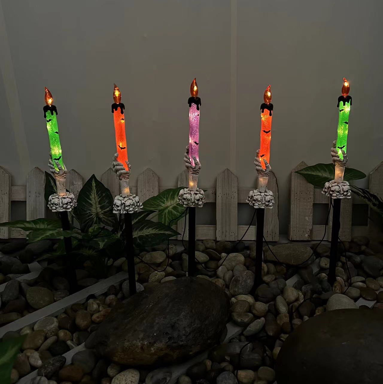 Durable Pumpkin Stake Lights Resin Lanterns