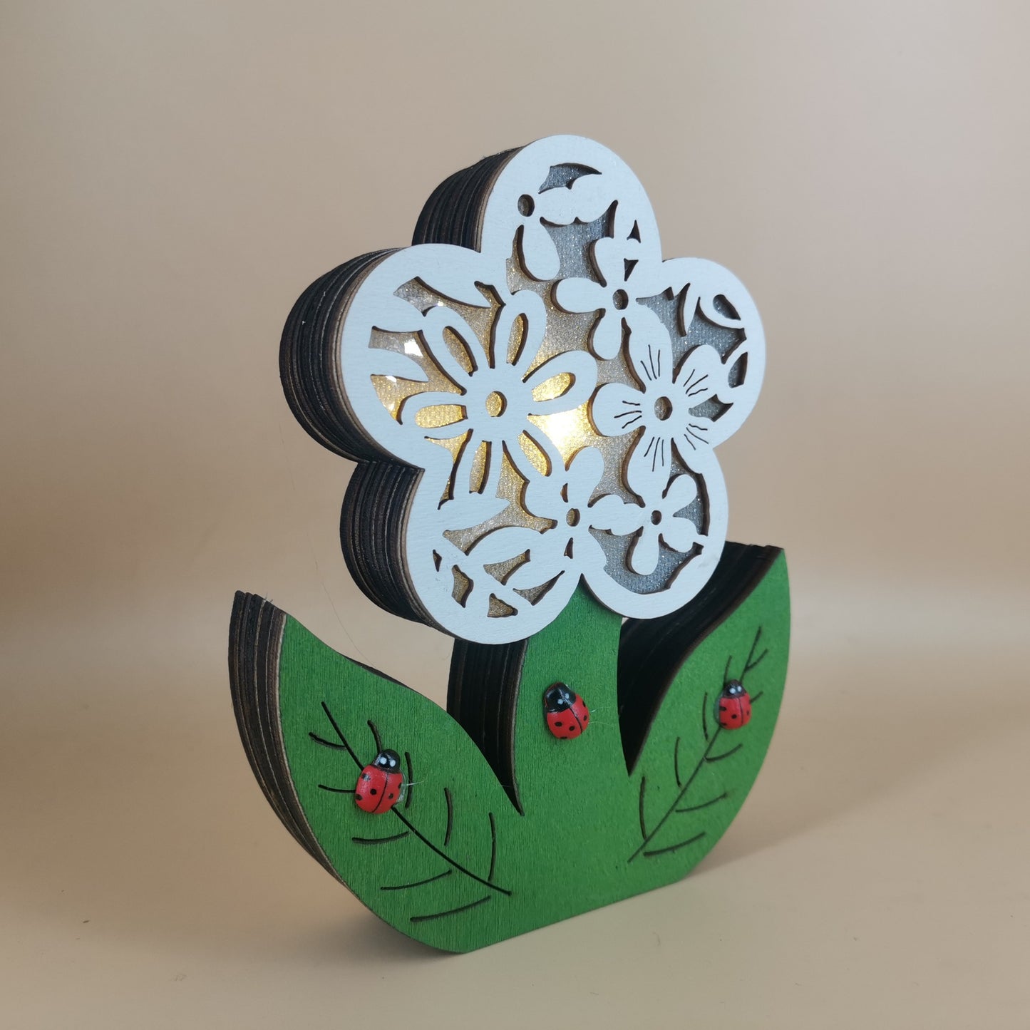 Easter Decoration for Home Wooden Easter Bunny LED Light Craft