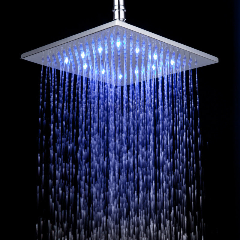 Shower head square shower with temperature control three-color/color gradient shower