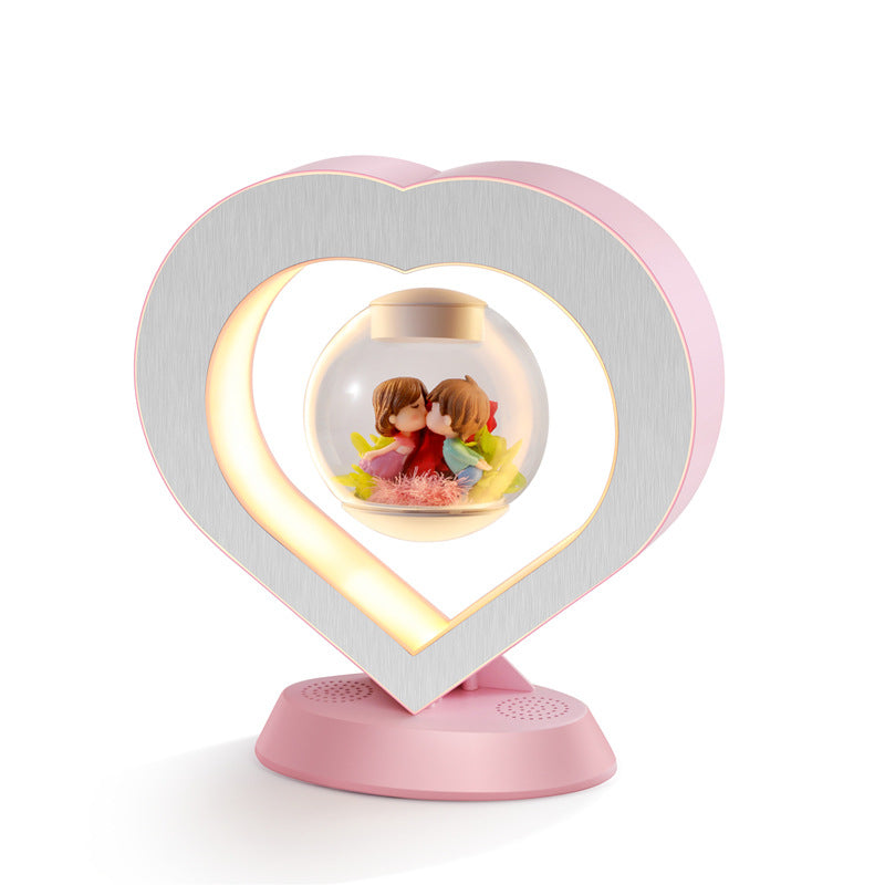Mather's Day Gift Heart Floating Table LED Night Light Magnetic Levitation Desk Lamp