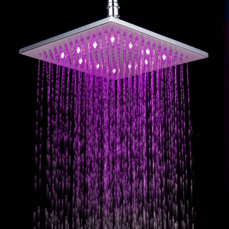 Shower head square shower with temperature control three-color/color gradient shower