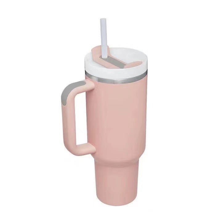 40 oz Tumbler With Handle Lid and Straw Insulated Stainless Steel Dupe Travel Mug Iced Coffee Cup for Hot and Cold Water 40oz