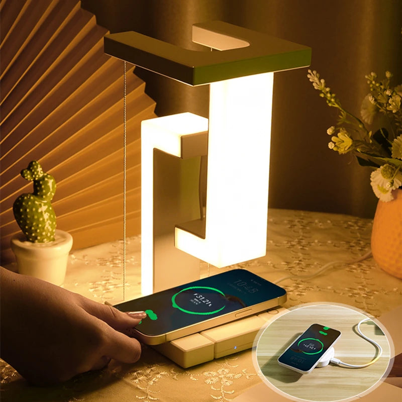 Anti-Gravity Table Light Stepless Dimming Suspended USB Romantic Night Lamps Lighting Ornaments Wireless Charger Home Decor