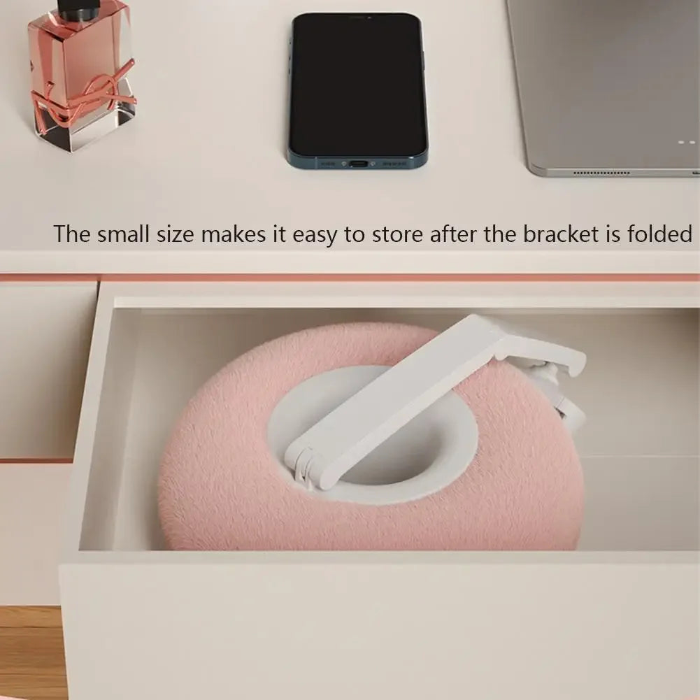Plush Pillow Phone Tablet Bracket Desktop Stand Adjustable Length Angle For Live Streaming Video Chat Lazy Tablet Holder