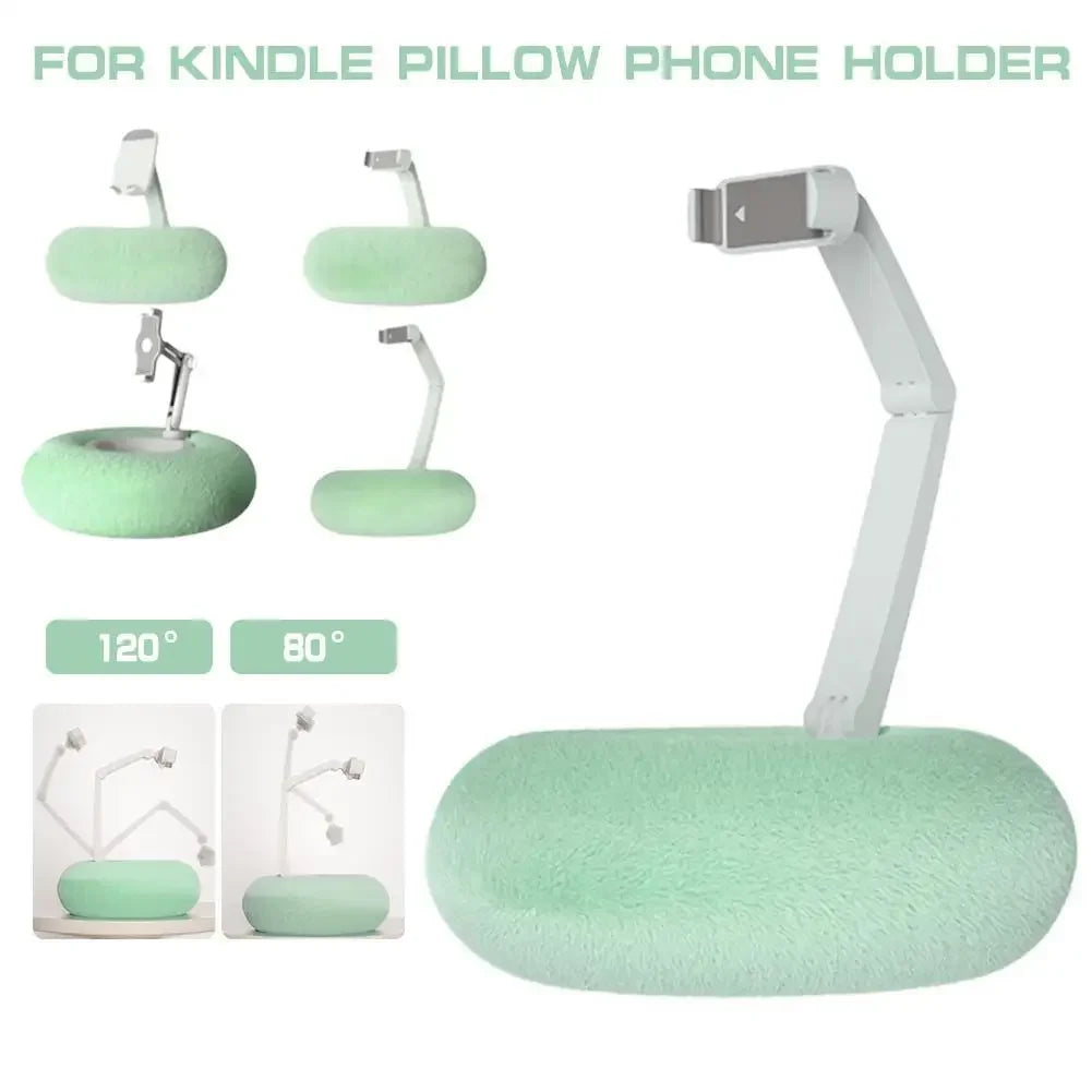 Plush Pillow Phone Tablet Bracket Desktop Stand Adjustable Length Angle For Live Streaming Video Chat Lazy Tablet Holder